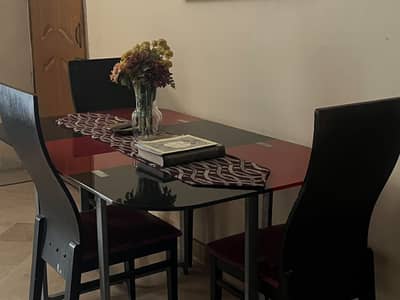 DINING TABLE (RED &BLACK )