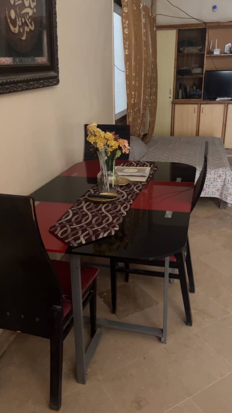 DINING TABLE (RED &BLACK ) 2