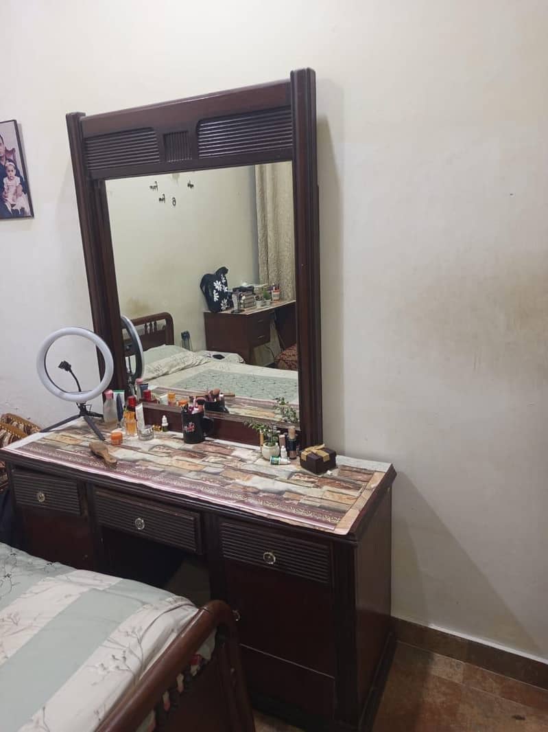 beautiful Dressing table and single bed of pure wooden 1