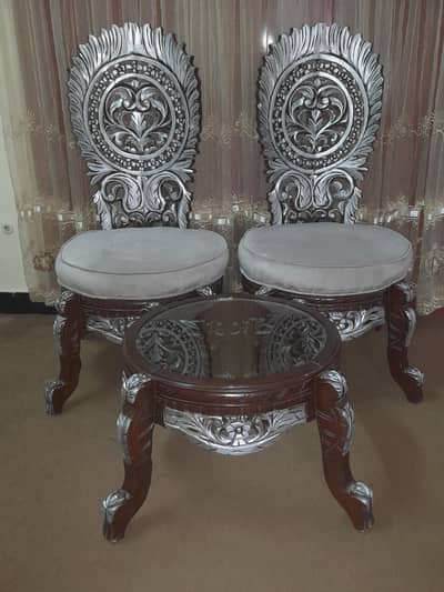 luxury wooden dining chairs set with glass table