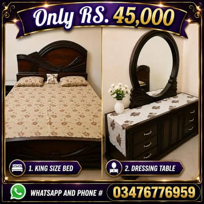 King size Bed and Dressing