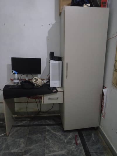 Study Table + Large Wardrobe/Cabinet – Excellent Condition