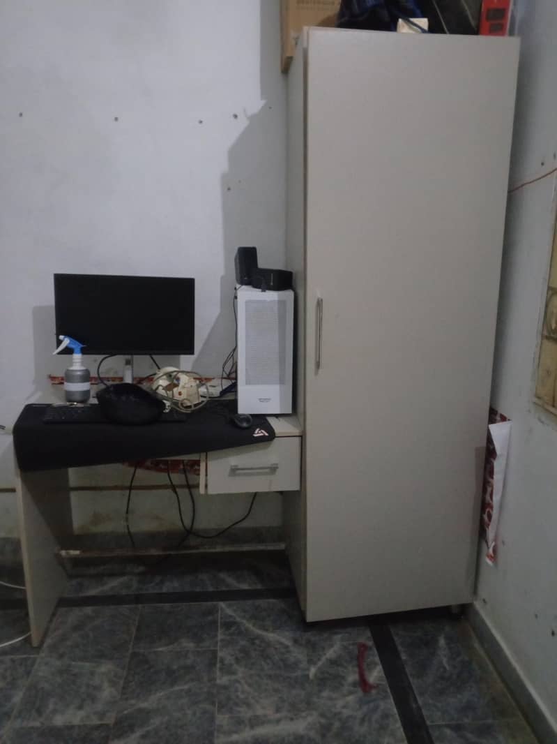 Study Table + Large Wardrobe/Cabinet – Excellent Condition 0
