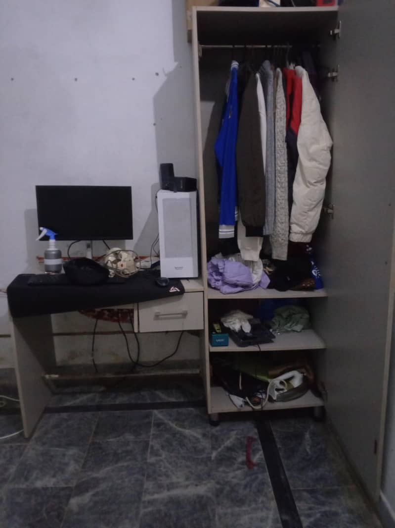 Study Table + Large Wardrobe/Cabinet – Excellent Condition 1