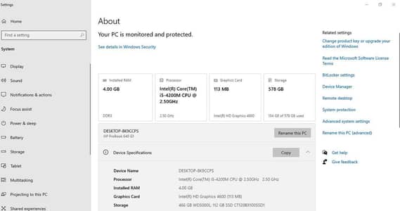 Hp Pro Book i5 4th gen