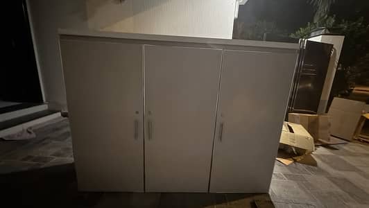 wardrobe, wooden, three doors.
