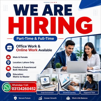 PART TIME AND ONLINE WORK AVAILABLE FOR MALES AND FEMALES