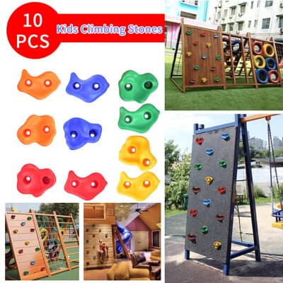 10Pcs High Quality Plastic Children Kids Rock Climbing Hold Wall Stone
