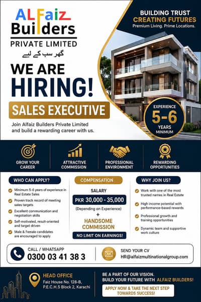 Urgent Required Sales Executive - Male/Female