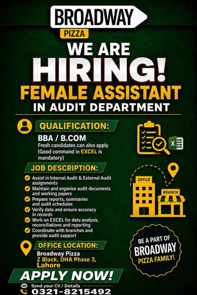 We need an Male/Female office Assistant.