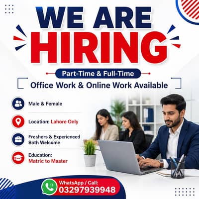 WE ARE HIRING MALE AND FEMALES STAFF FOR PART TIME WORK AND OFFICE WOR