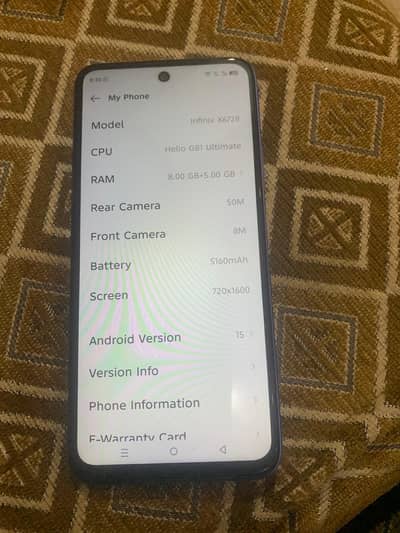 Infinix Hot 60i 8 /256gb. PTA Approve