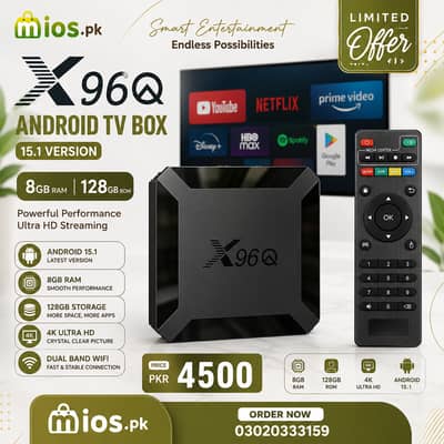 Android Smart tv Box X96q 5000 Channel Gaming Stick Air mouse Any cast