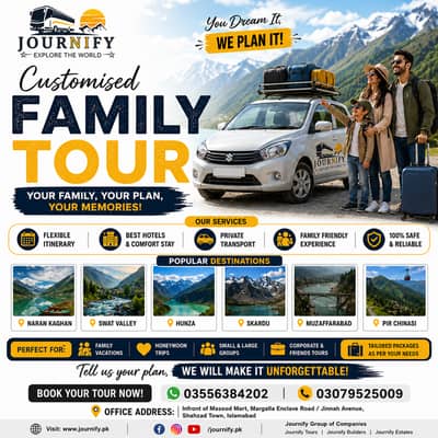 Customised Family Tour Packages | Kashmir, Naran, sawat & Skardu