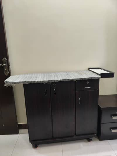 Iron Stand, Side Table, New Office Chair.
