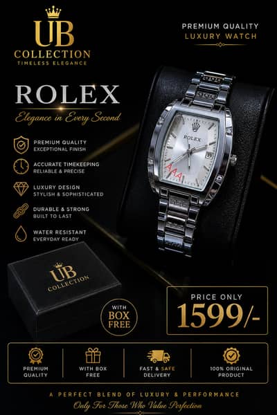 Premium Luxury Rolex Watch | UB Collection | With Box F