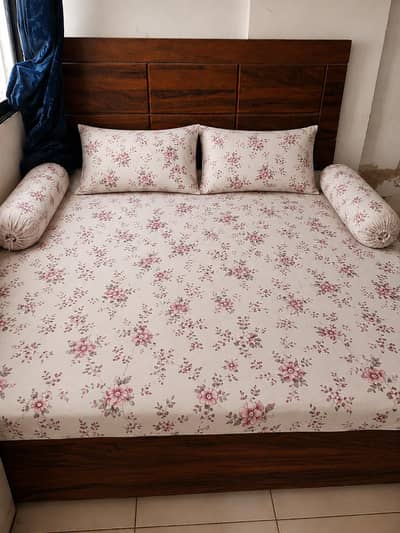 Bed and wardrobe