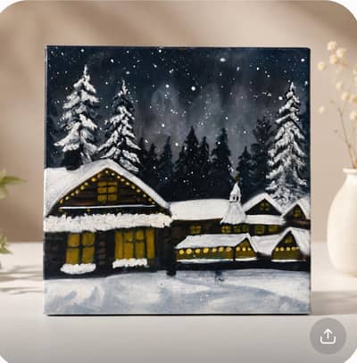 landscape snow fall houses