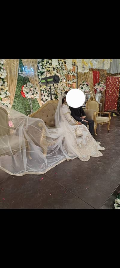 whitte gold Walima & Nikah Dress