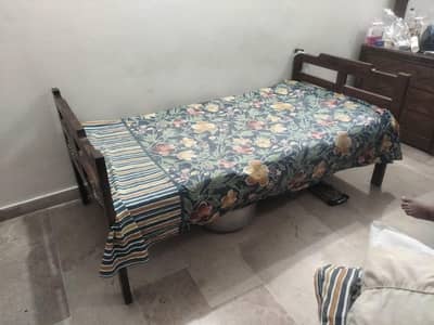 complete wooden bed