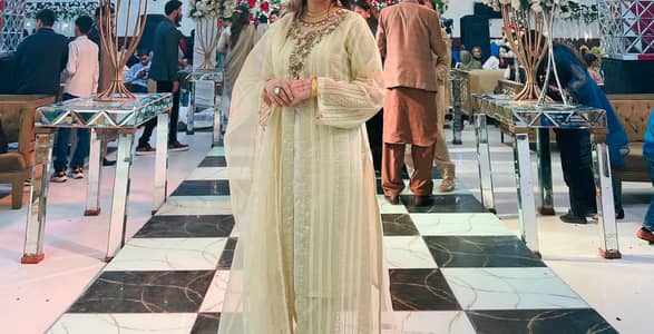 Elegant Embroidered chiffon 3 piece suit for sale