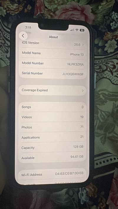 iPhone 13 128 GB PTA approved
