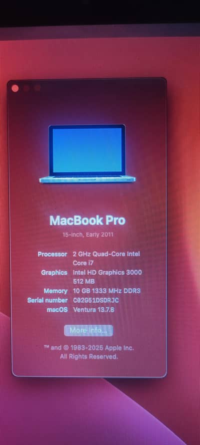 MacBook pro early 2011 Model