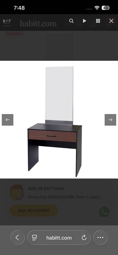 Dressing Table for SALE (habitt furniture)