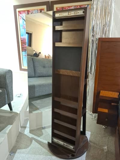Rotating Dresser with Full-Length Mirror & Ottoman