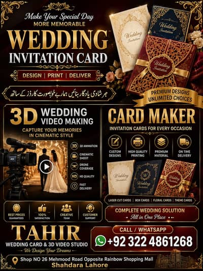 Wedding Invitation Card Maker | 3D Wedding Video & Pics  Maker