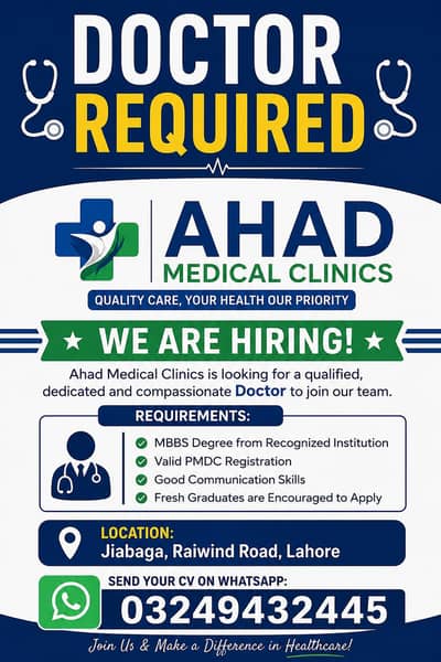 medical doctor required jiabaga raiwand road
