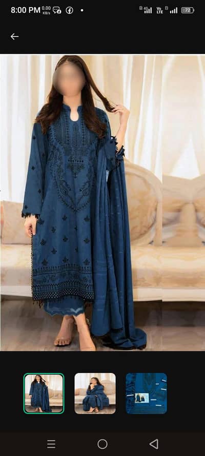 three Embroidered 3piece lawn suit for wedding