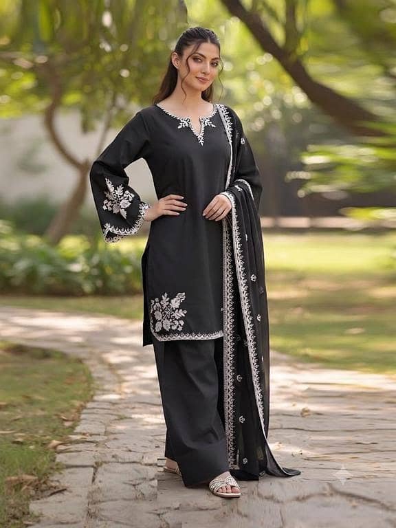 Black Grace Embroidered 3PC