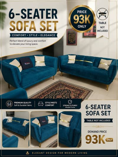 6-Seater Sofa Set – Premium Quality