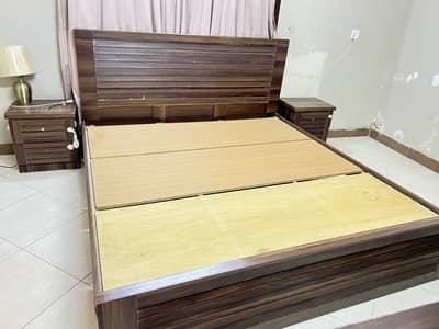 Bed with side tables
