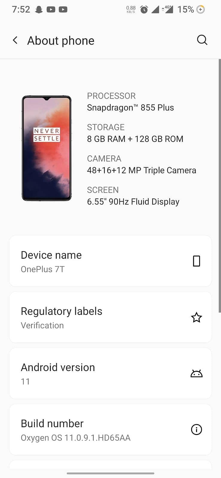 One Plus 7T 8