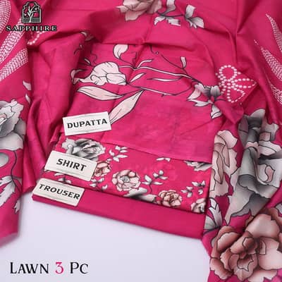 Sapphire 3 Piece Digital Printed Lawn Suit