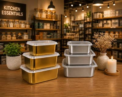 Stainless steel food containers