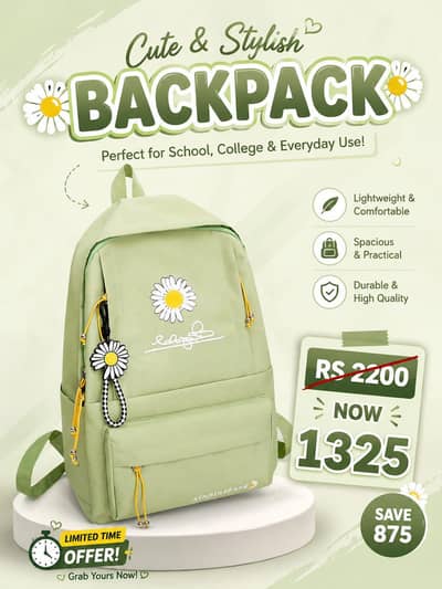 Cute & Stylish Daisy Backpack – Lightweight & spacious