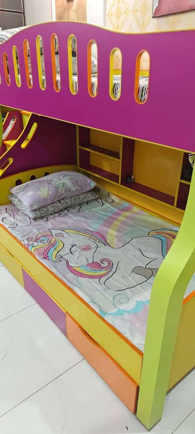 Beautiful Kids Bunk Bed | Slide + Storage | Complete Set
