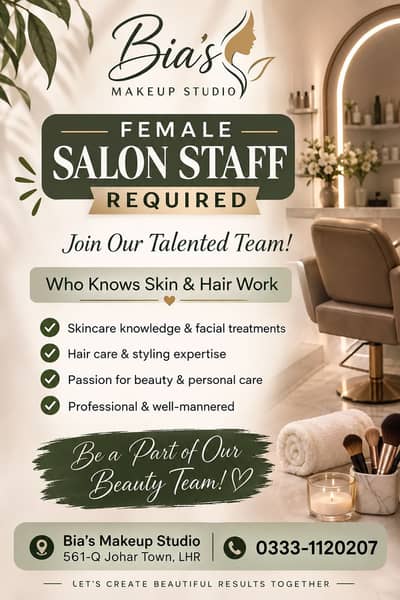 Female Salon Staff Required