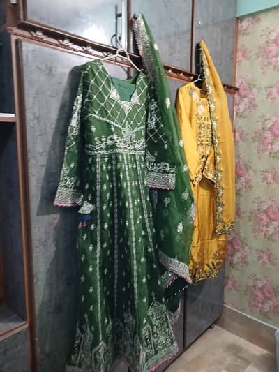 long frock with embroidery work