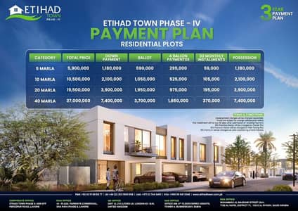 5 Marla Residential Plot Available On Easy Installment Plan In Etihad Town Phase 3 Lahore