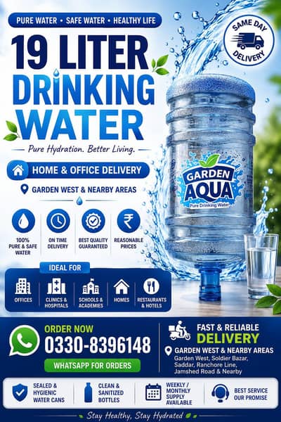 Garden Aqua 19-Liter Pure Drinking Water | Rs. 150 Only