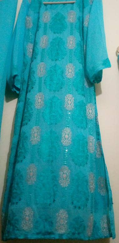 Beautiful Party Wear Embroidery sitara work Front and back
