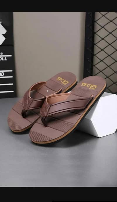 Men Brown Textured Flip Flops Lightweight Casual Sandals