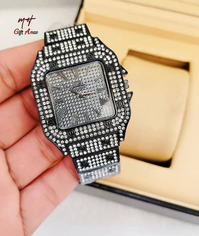 Luxury Rhinestone Gold Watch for Women and Men