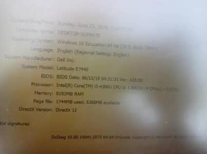 Dell latitude E7440 cori5 4 Gen
