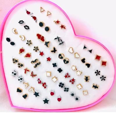 36 Pairs Of Random Beautiful Ear studs Silicon