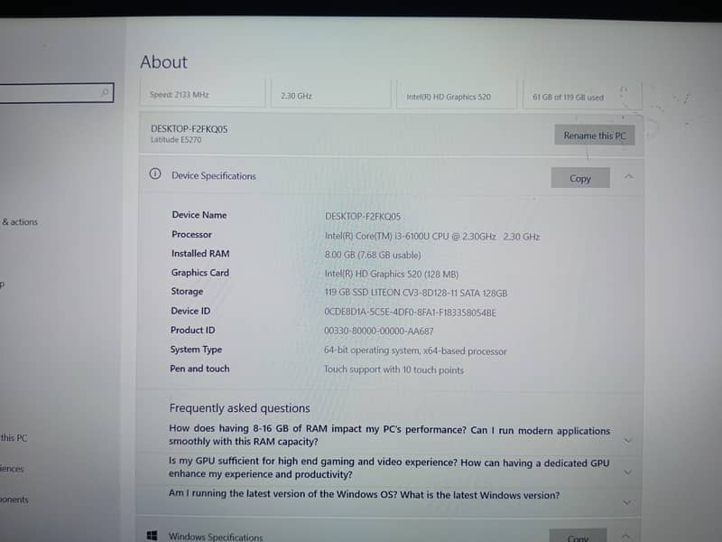 DELL LATITUDE E5270 3